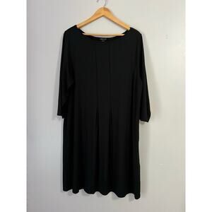 J.Jill Black 3/4 Sleeve Stretchy Shift Dress Size XL